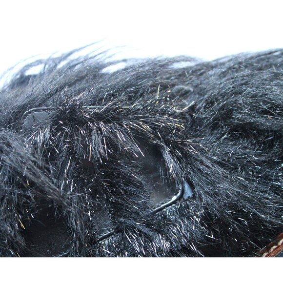 Simone Rocha Tinsel Faux Fur Leather Brogues / Size 38 / Jet Black Runway Chunky - Picture 7 of 11